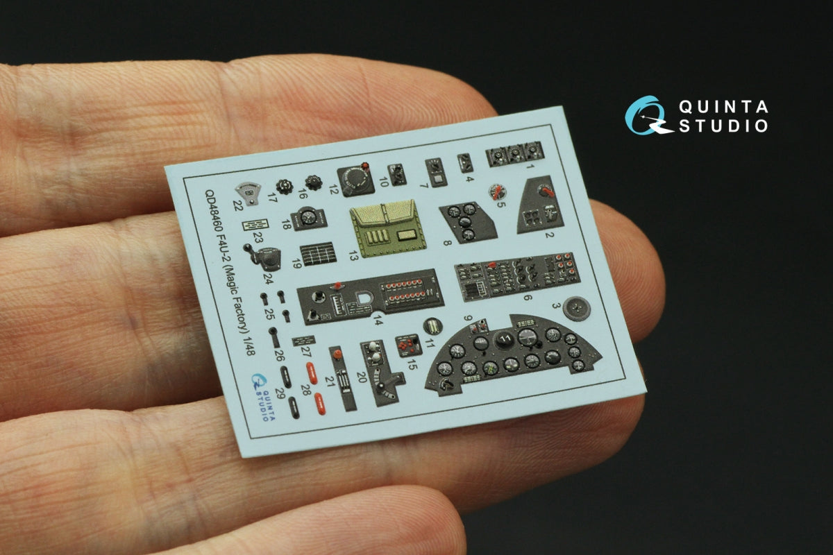 Quinta Studio QD48460 F4U-2 Corsair 3D-Printed coloured Interior on decal paper (Magic Factory) 1/48 – zdjęcie 4