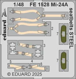 Eduard FE1528 Mi-24A seatbelts STEEL TRUMPETER 1/48