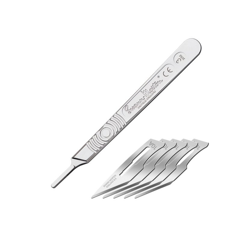 Modelcraft PKN9210 #3 Scalpel Handle &amp;amp; #10A Blades x 5