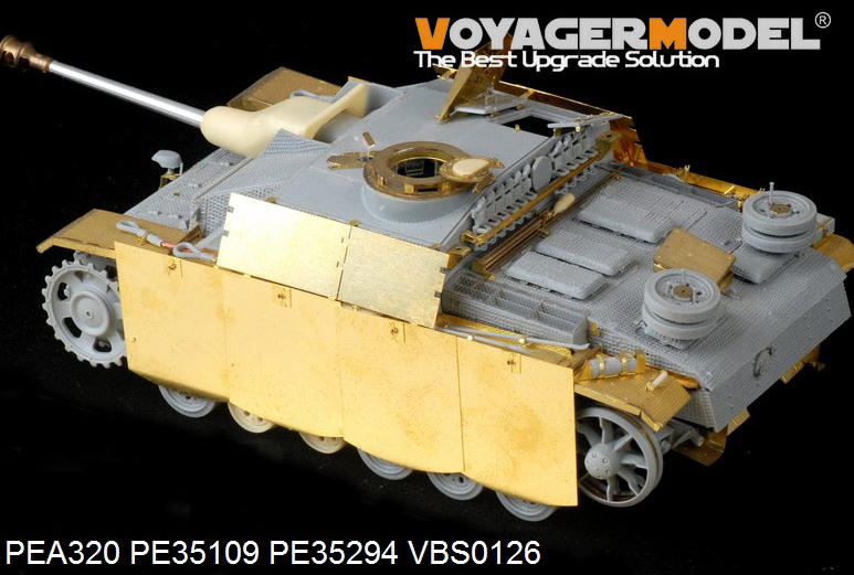 Voyager Model PEA320 WWII German StuG.III Ausf.G Final version Pivot-Mounting Swinging Type Hull Side Armor Skirts (For DRAGON) 1/35 – obrázek 6