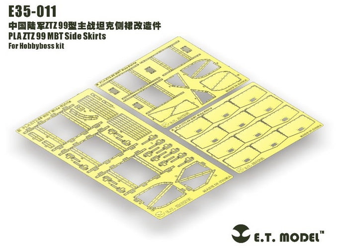 ET Model E35-008+E35-011 PLA ZTZ 99B MBT Basic For Hobbyboss 82440 &amp;amp; Side Skirts – image 9