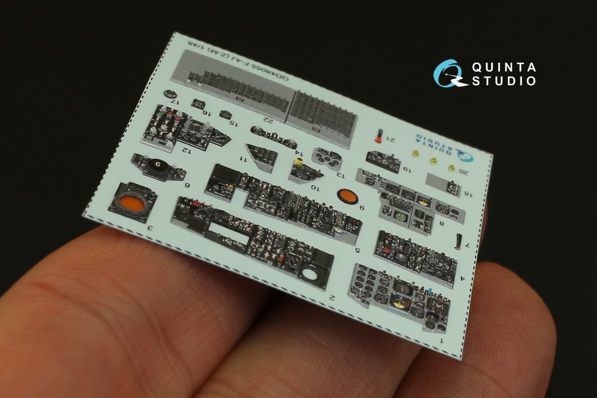 Quinta Studio QD48055 F-4J 3D-Printed &amp;amp; colored Interior on decal paper (for ZM SWS kit) 1/48 – image 5
