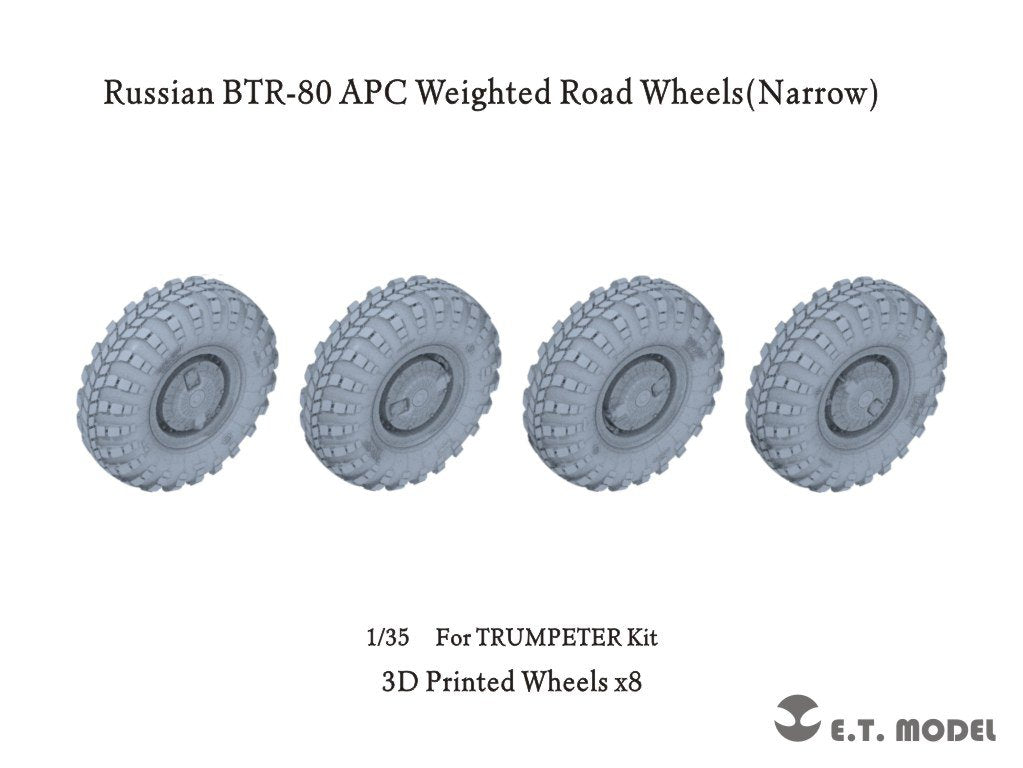 ET Model P35-113 Russian BTR-80 APC Weighted Road Wheels(Narrow) (3D Printed) For TRUMPETER Kit 1/35 – immagine 4