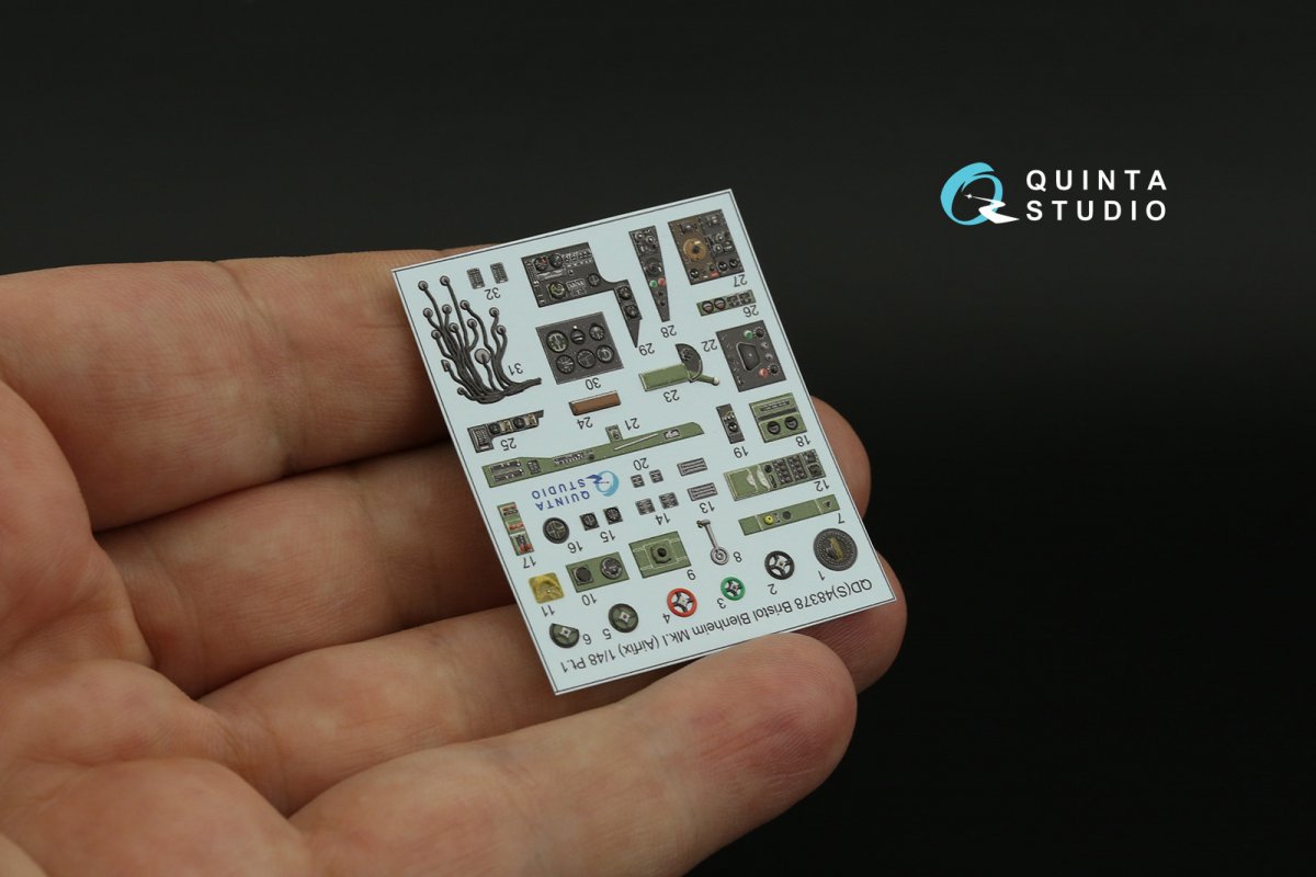 Quinta Studio QDS-48378 Bristol Blenheim Mk.I 3D-Printed &amp;amp; colored Interior on decal paper (Airfix) (Small version) 1/48 – immagine 10