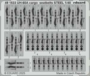 Eduard 491533 UH-60A cargo seatbelts STEEL ICM 1/48