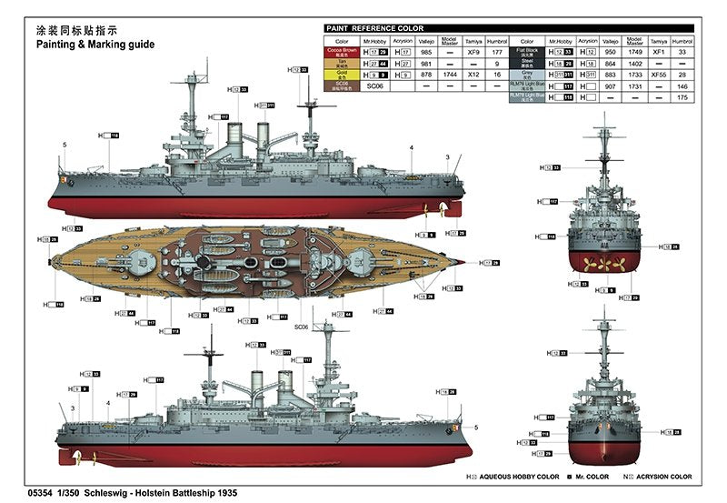 Trumpeter 05354 Schleswig Holstein Battleship 1935 1/350 – Bild 2
