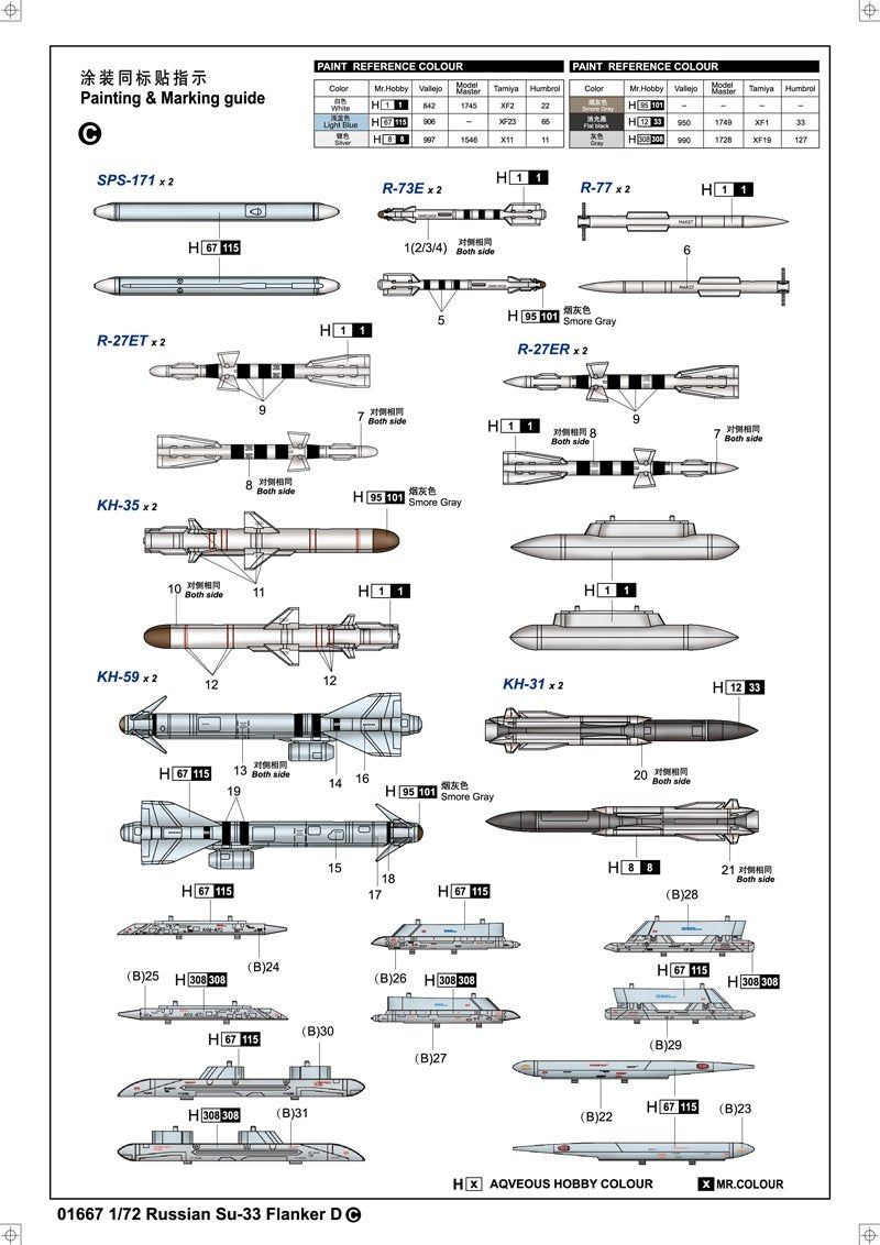 Trumpeter 01667 Russian Su-33 Flanker D – imagen 4