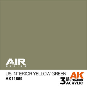 AK Interactive AK11859 US INTERIOR YELLOW GREEN – AIR 17 ml