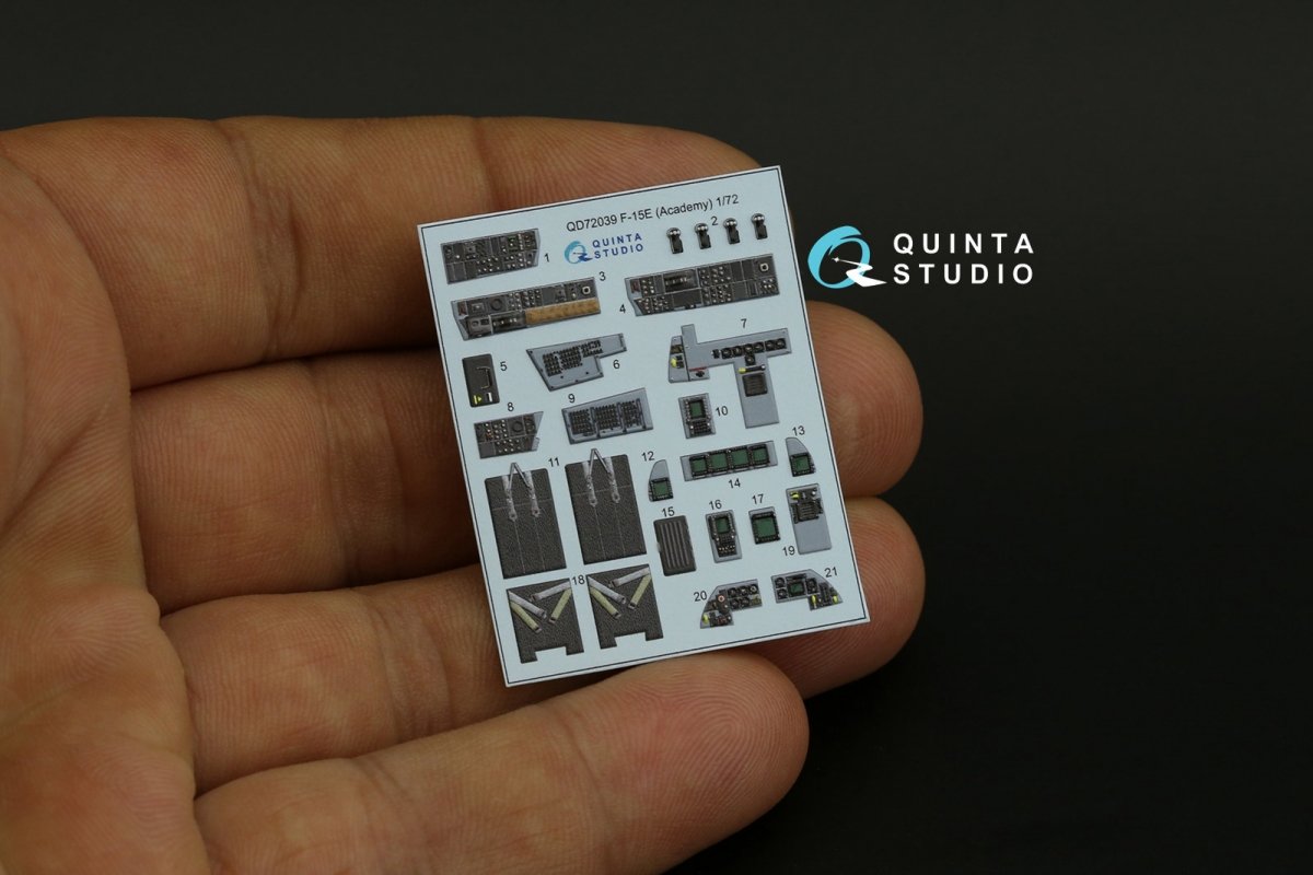 Quinta Studio QD72039 F-15E 3D-Printed &amp;amp; colored Interior on decal paper (Academy) 1/72 – image 3