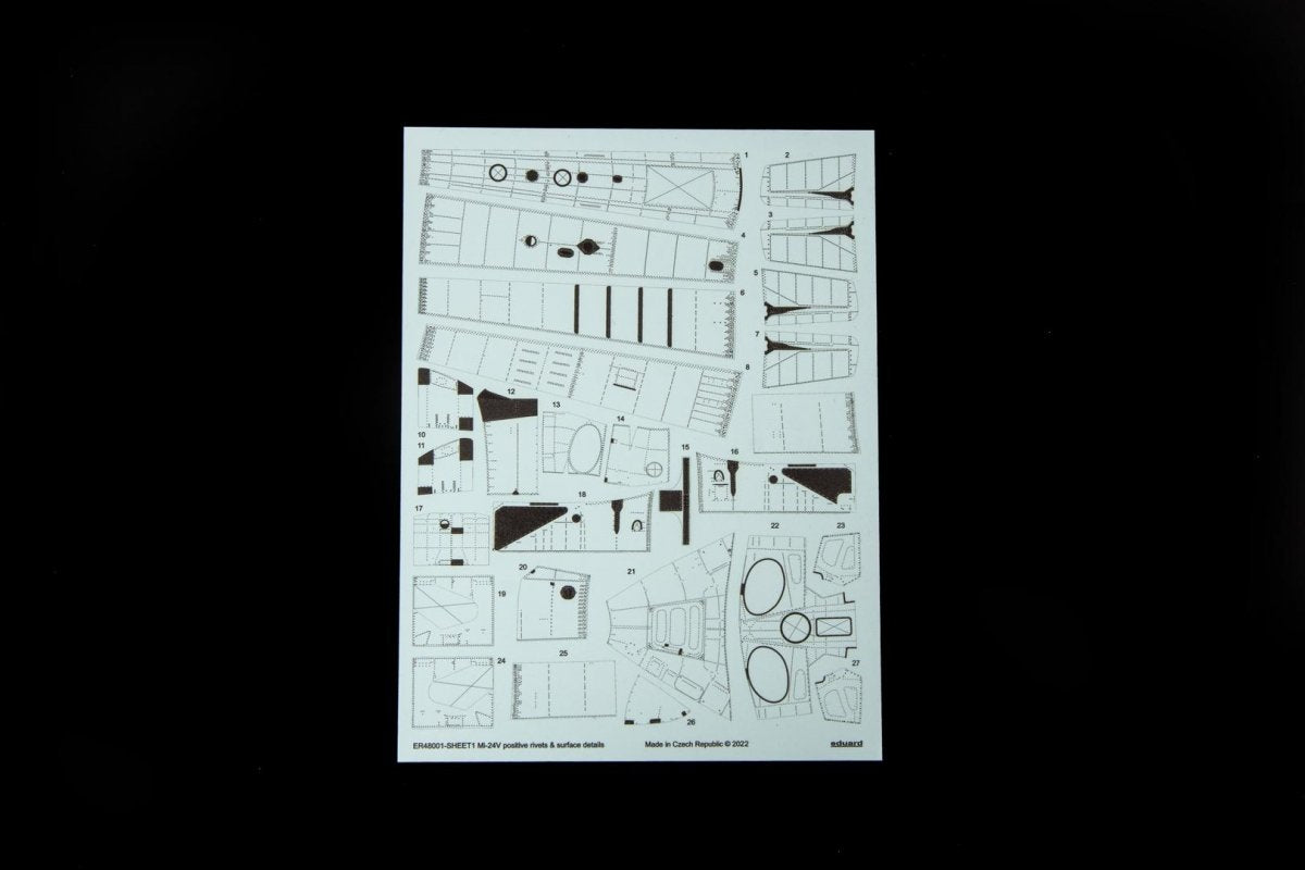 Eduard ER48001 Mi-24V positive rivets &amp;amp; surface details Zvezda 1/48