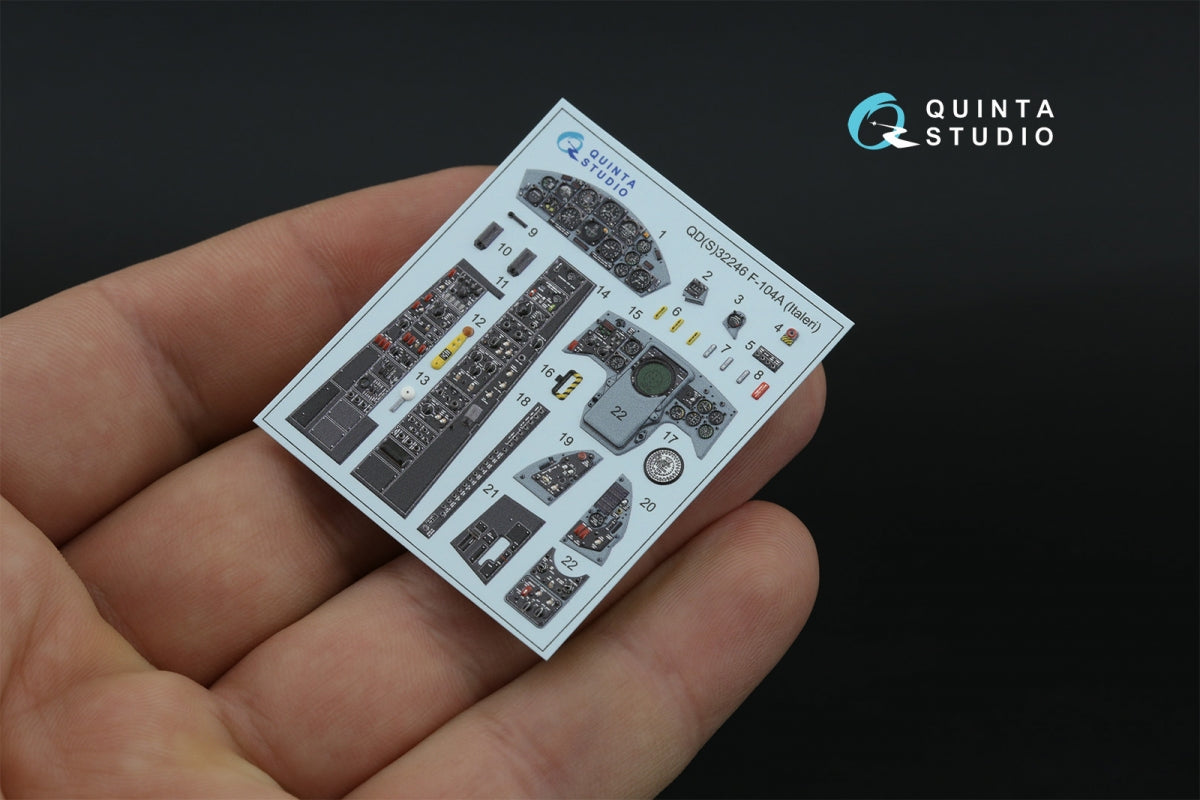 Quinta Studio QDS-32246 F-104A 3D-Printed &amp;amp; colored Interior on decal paper (Italeri) (Small version) 1/32 – obrázek 6