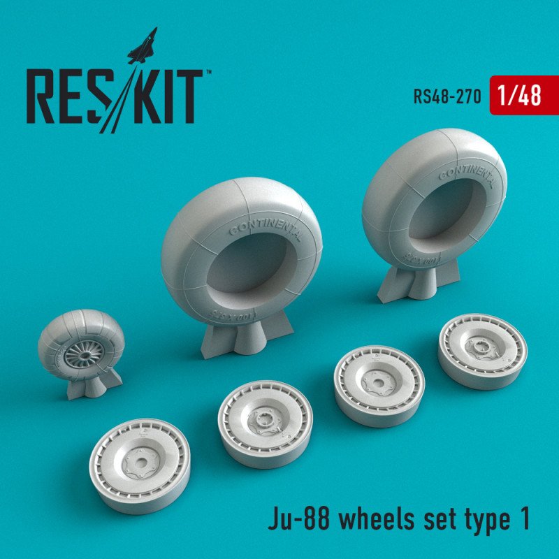 RESKIT RS48-0270 Jeu de roues Ju-88 type 1 1/48