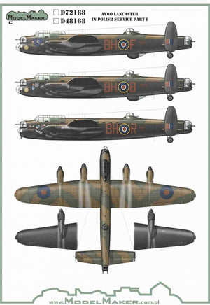 ModelMaker Decals MD48168 Avro Lancaster in Polish service part I 1/48