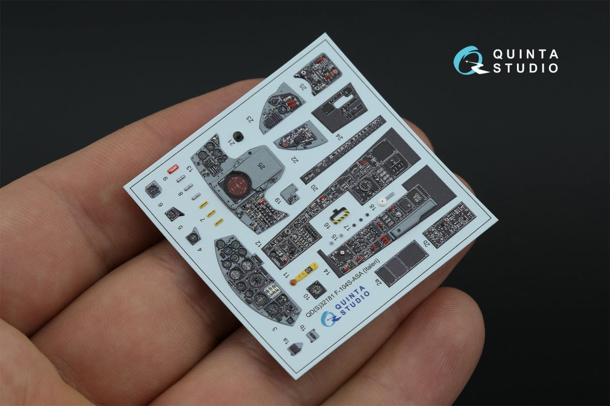 Quinta Studio QDS-32181 F-104S-ASA 3D-Printed colored Interior on decal paper (Italeri) (small version) 1/32 – imagen 5