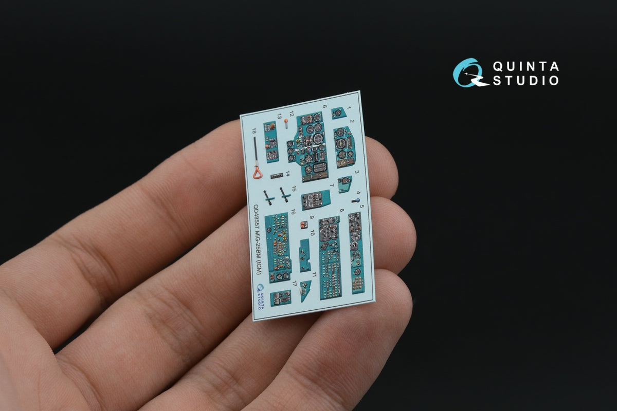 Quinta Studio QD+48557 MiG-25BM 3D-Printed &amp;amp; colored Interior on decal paper (ICM) (with 3D-printed resin parts) 1/48 – image 14