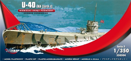 Mirage Hobby 350504 U-40 IXA [turm I] German Submarine 1/350