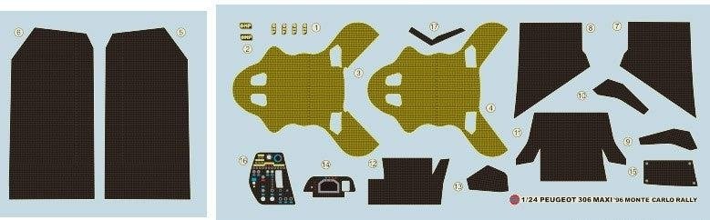 Beemax E24026 Peugeot 306 Maxi EVO2 1998 Monte Carlo Rally Class Winner - DETAIL UP set 1/24 – zdjęcie 4
