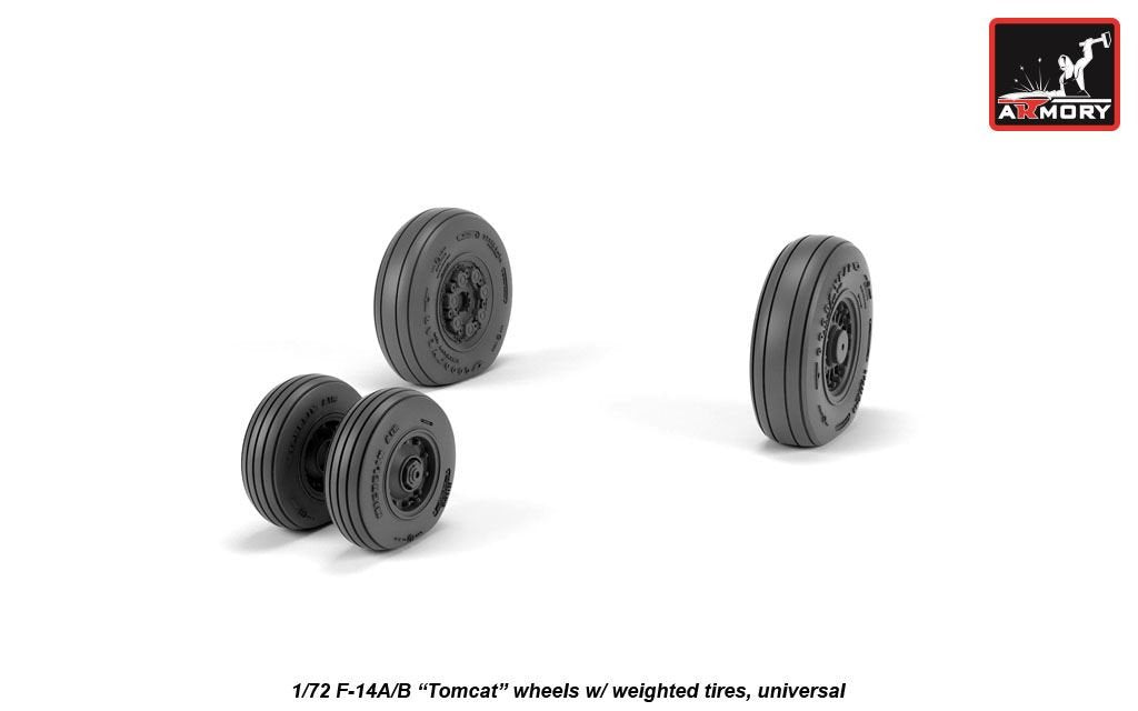 Armory Models AW72331 F-14A/B Tomcat early type wheels w/ weighted tires 1/72 – image 3