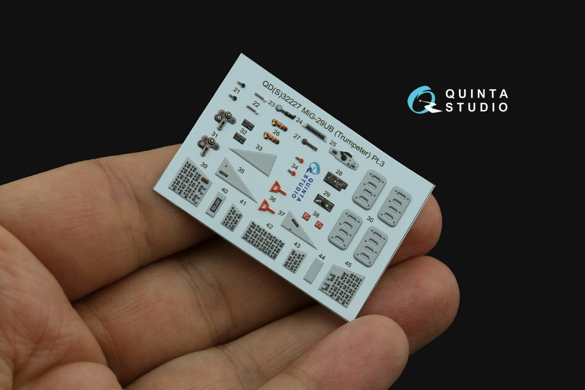 Quinta Studio QDS-32227 MiG-29UB 3D-Printed &amp;amp; colored Interior (Trumpeter) (Small version) 1/32 – immagine 8