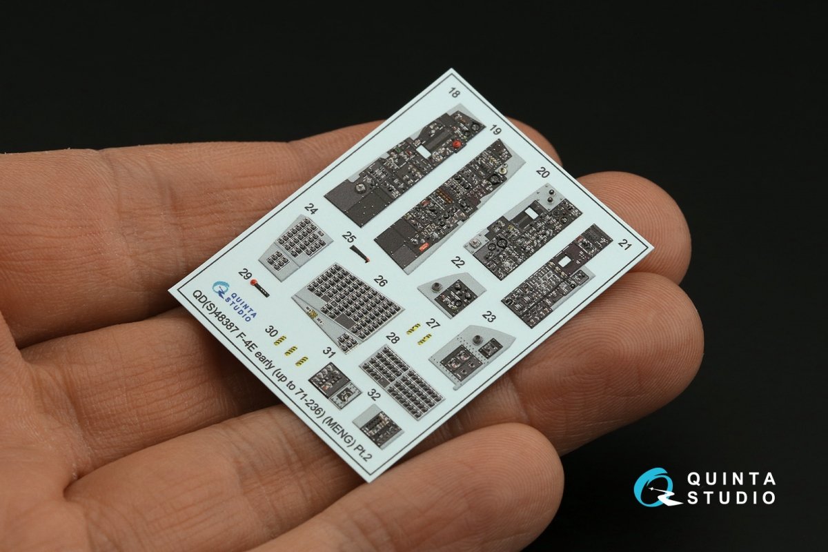 Quinta Studio QD48387 F-4E early with slatted wing 3D-Printed &amp;amp; colored Interior on decal paper (Meng) 1/48 – image 7