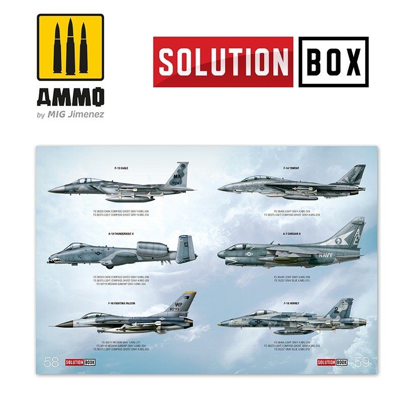 AMMO of Mig Jimenez 6509 How To Paint USAF Navy Gray Fighters Solution Book – image 8