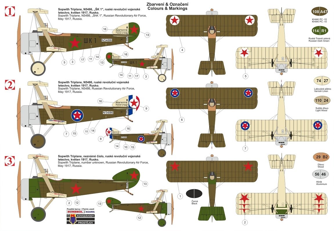 Kovozavody Prostejov KPM0182 Sopwith Triplane Russian 1/72 – Bild 2