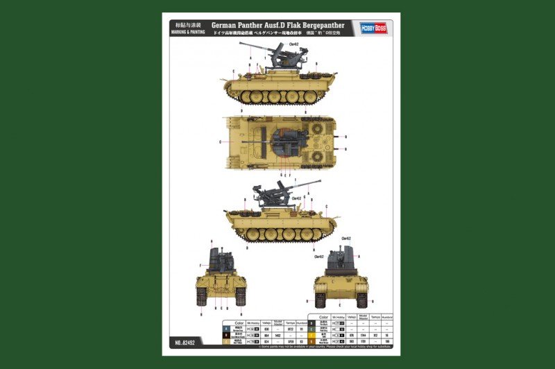 Hobby Boss 82492 German Panther Ausf.D Flak Bergepanther 1/35 – immagine 6