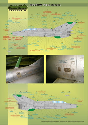 ModelMaker Decals D48020 MiG-21PFM/M/MF/bis/UM Polish stencils 1/48 – imagen 4