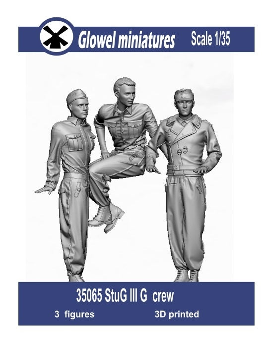 Glowel Miniatures 35065 StuG IIIG crew (3 Figure, 3D Printed) 1/35