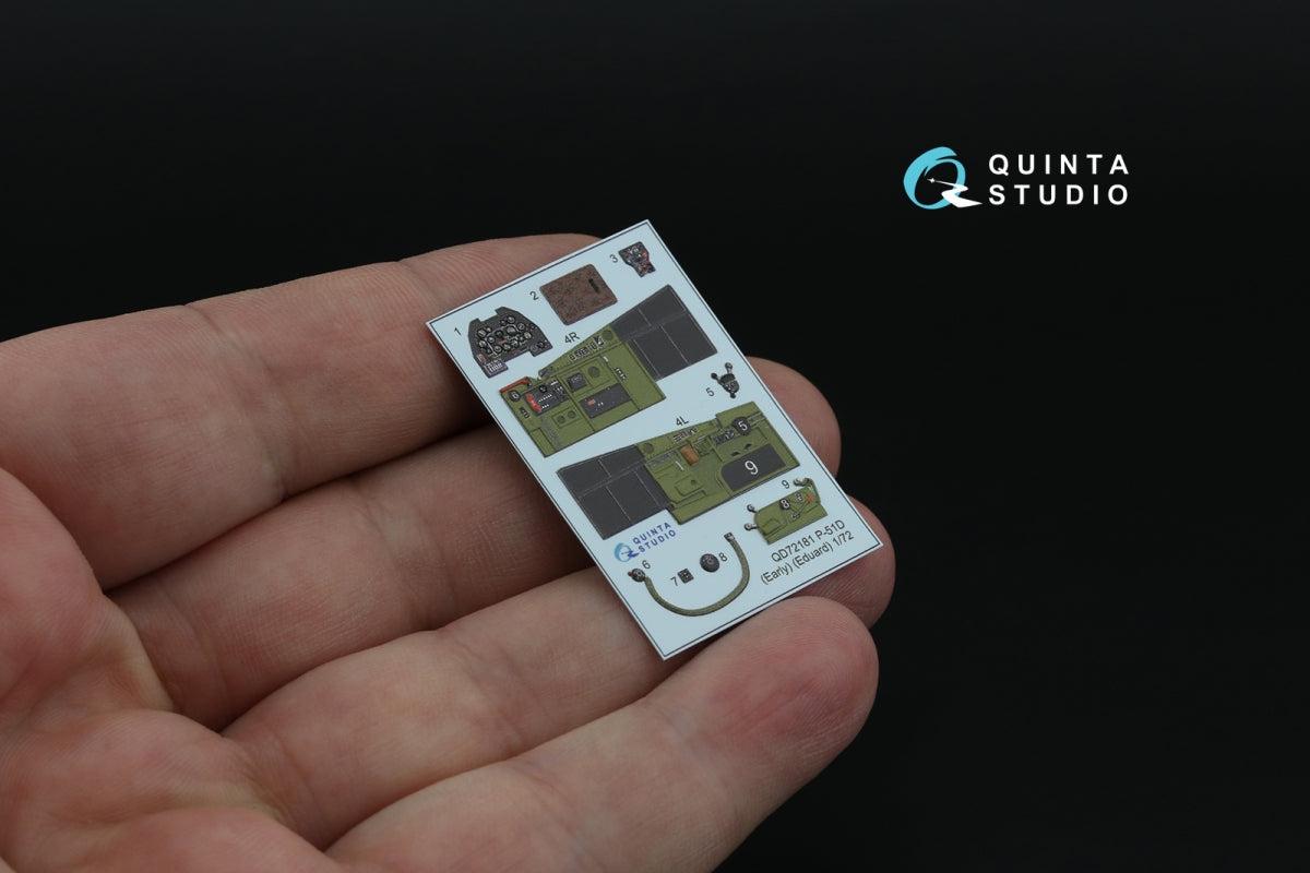 Quinta Studio QD72181 P-51D Mustang Early 3D-Printed &amp;amp; colored Interior on decal paper (Eduard) 1/72 – obrázek 5