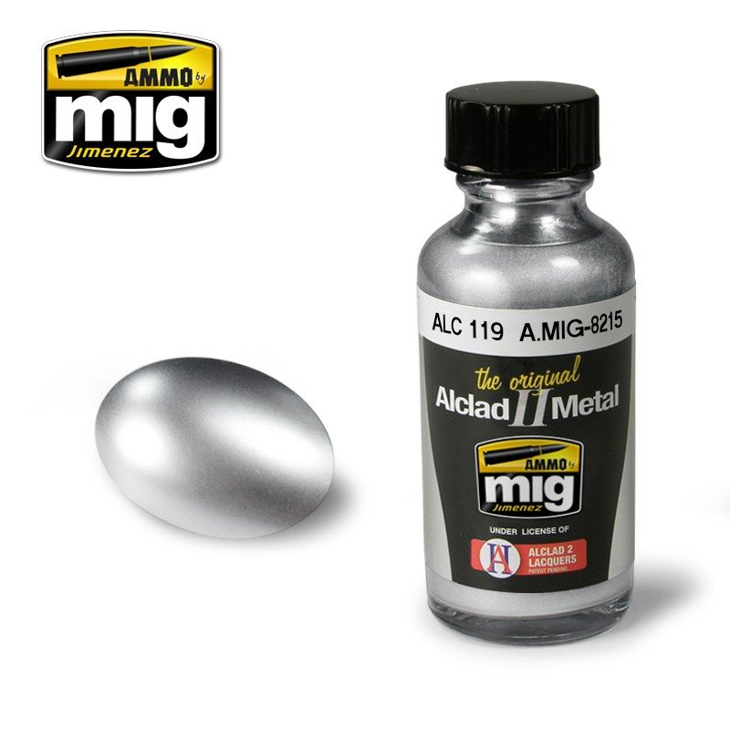 AMMO of Mig Jimenez 8215 AIRFRAME ALUMINUM ALC119 30ml