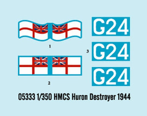 Trumpeter 05333 HMCS Huron Destroyer 1944 1/350 – image 4
