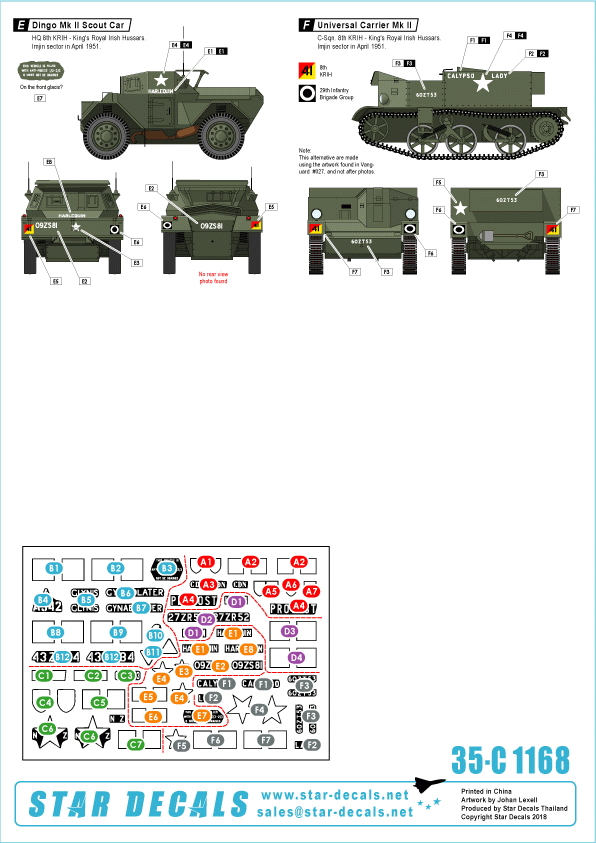Star Decals 35-C1168 Commonwealth mix - Korean War 1950-53 1/35 – immagine 2