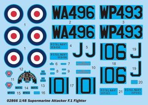 Trumpeter 02866 Supermarine Attacker F.1 Fighter (1/48) – obrázek 5