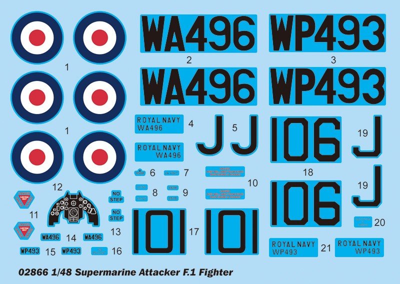 Trumpeter 02866 Supermarine Attacker F.1 Fighter (1/48) – obrázek 5