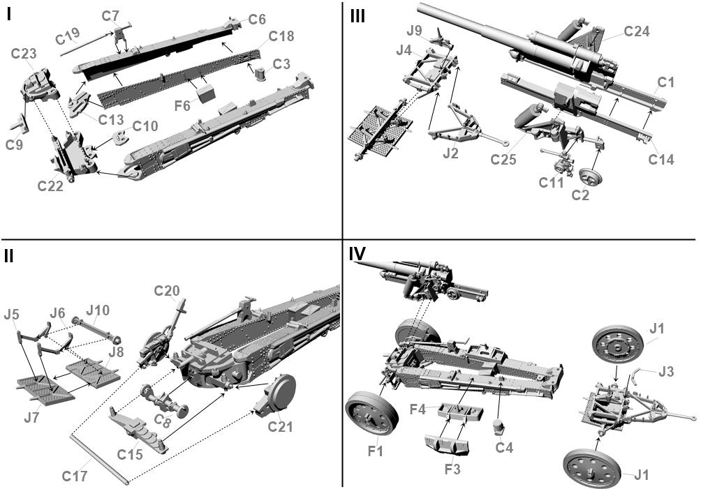 First To Fight PL089 SFH18 150mm German Heavy Field Howitzer for Mechanical Traction 1/72 – imagen 2