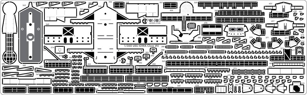 Pontos 35007F1 USS BB-61 Iowa 1984 Detail Up Set 1/350 – image 10