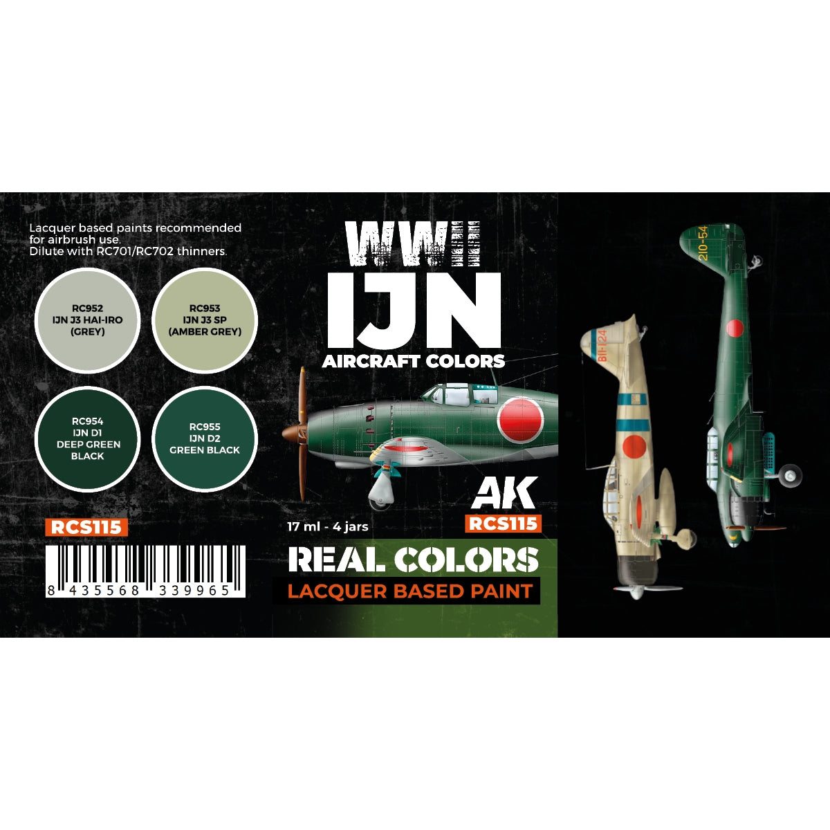 AK Interactive RCS115 WWII IJN Aircraft Colors 4x17ml – obrázek 2