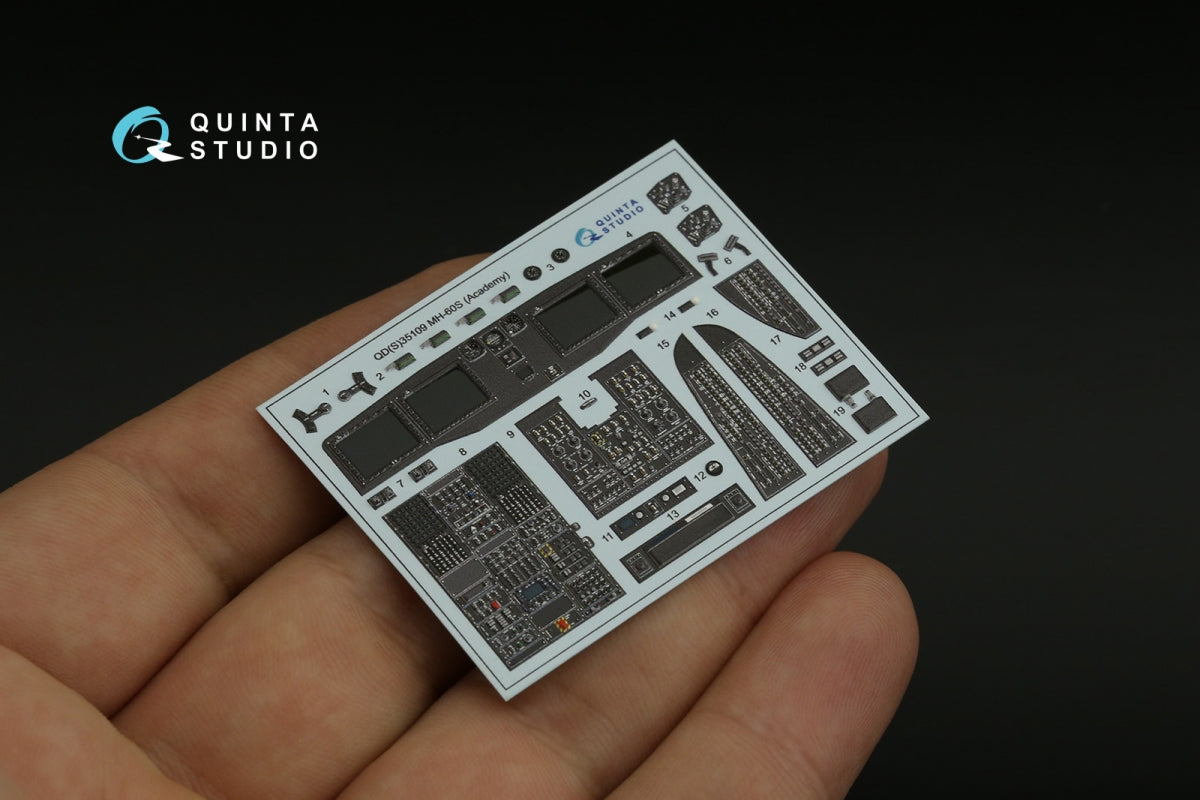 Quinta Studio QDS-35109 MH-60S 3D-Printed &amp;amp; colored Interior on decal paper (Academy) (small version) 1/35 – Bild 6