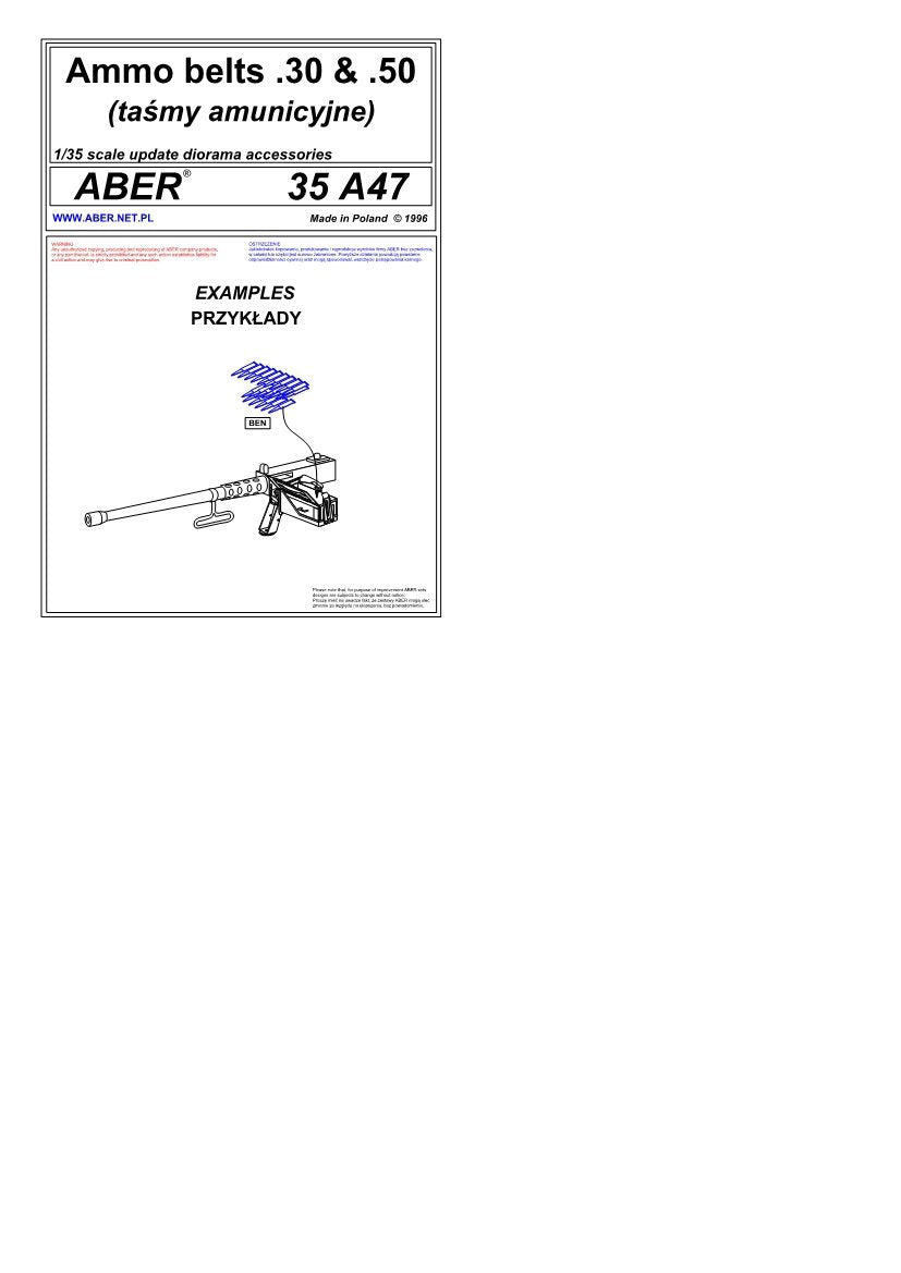 Aber 35A047 .30 and .50 inch ammo belts (1/35) – imagen 4