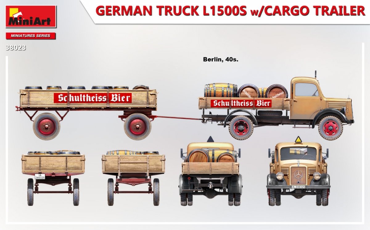 MiniArt 38023 GERMAN TRUCK L1500S w/CARGO TRAILER 1/35 – image 5