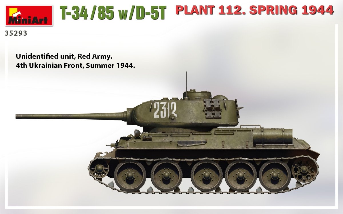 MiniArt 35293 T-34/85 w/D-5T PLANT 112. SPRING 1944 1/35 – obrázek 5
