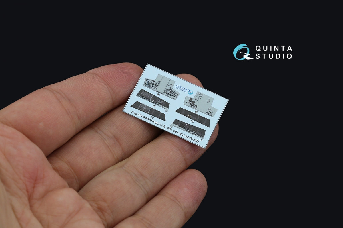 Quinta Studio QD72075 F/A-18F Late, E/A-18G 3D-Printed &amp;amp; colored Interior on decal paper (Academy) 1/72 – immagine 4