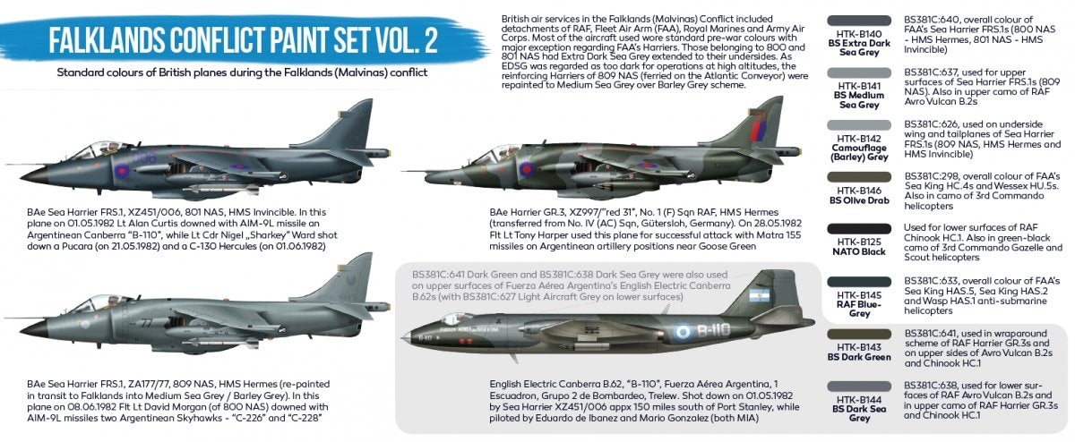 Hataka Hobby HTK-BS28 Falklands Conflict Vol. 2 Paint Set (8x17ml) – obrázek 3