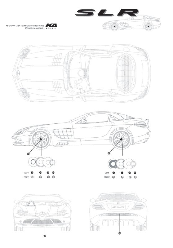 KA Models KE-24009 Mercedes SLR Detail-up Etched part 1/24 – obrázek 3