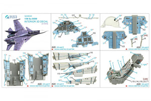 Quinta Studio QD48320 Su-30SM 3D-Printed &amp;amp; colored Interior on decal paper (GWH) 1/48 – immagine 2