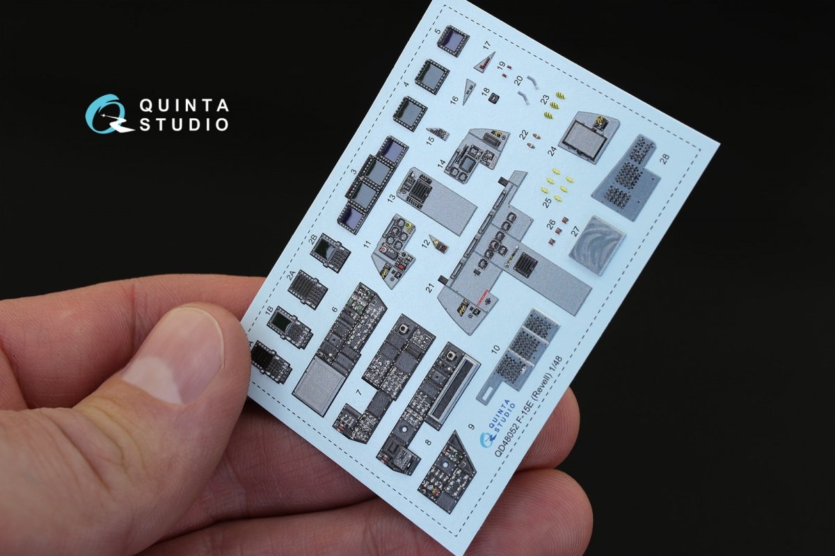 Quinta Studio QD48052 F-15E 3D-Printed &amp;amp; colored Interior on decal paper (for Revell kit) 1/48 – image 3