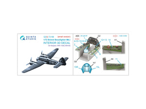 Quinta Studio QDS-72196 Bristol Beaufighter Mk.I 3D-Printed &amp;amp; colored Interior on decal paper (Hasegawa/MPM/Hobby2000) (small version) 1/72 – obrázek 2