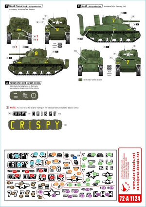 Star Decals 72-A1124 US PACIFIC WARS - IWO JIMA USMC Sherman tanks 1/72 – Bild 2