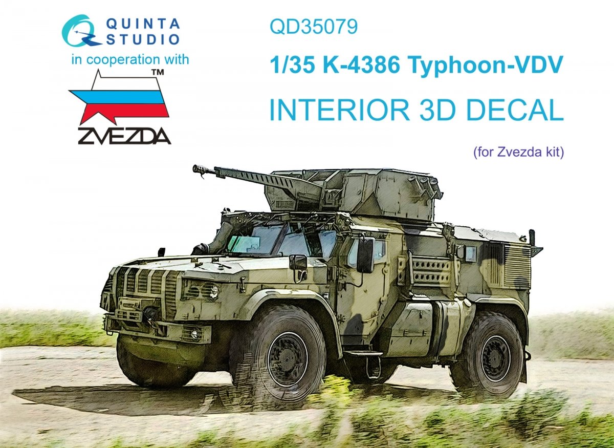 Quinta Studio QD35079 K-4386 Typhoon VDV 3D-Printed &amp;amp; colored Interior on decal paper (Zvezda) 1/35